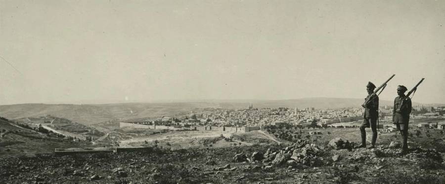 British soldiers at Jerusalem, 1917.