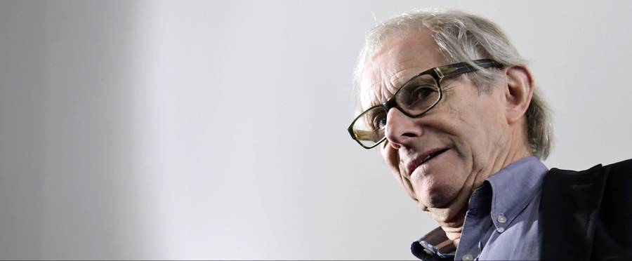 English film director Ken Loach poses before giving a conference in Madrid on February 3, 2017.