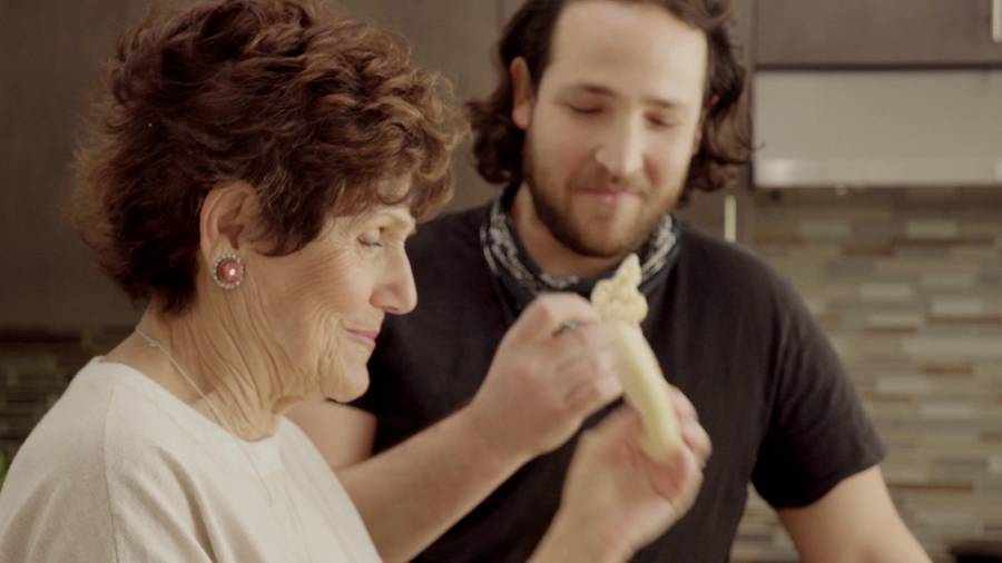 Joan and David sample their freshly-baked pita 
