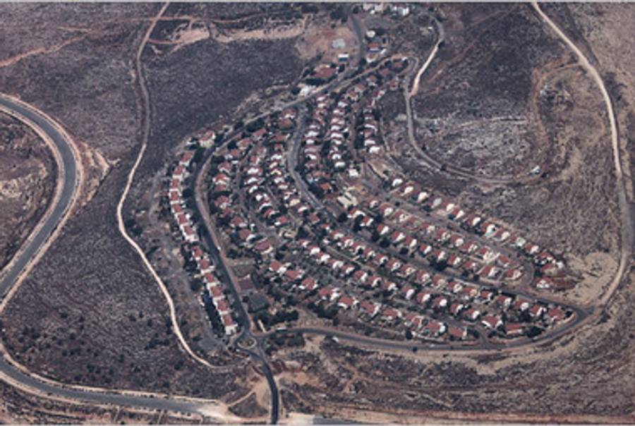 A West Bank settlement, from above.(Rina Castelnuovo/NYT)
