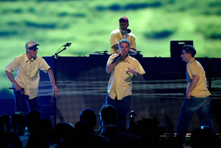 The Beastie Boys in 2004. Yauch is in the center.(Kevin Winter/Getty Images)