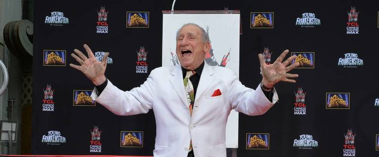 Mel Brooks on the 40th anniversary of his movie 'Young Frankenstein,'' in front of the TCL Chinese Theatre in Hollywood, California, September 8, 2014. 