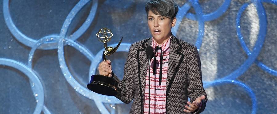 Jill Soloway accepts the Emmy Award for Outstanding Directing for a Comedy Series for 'Transparent'  in Los Angeles, California, September 18, 2016. 