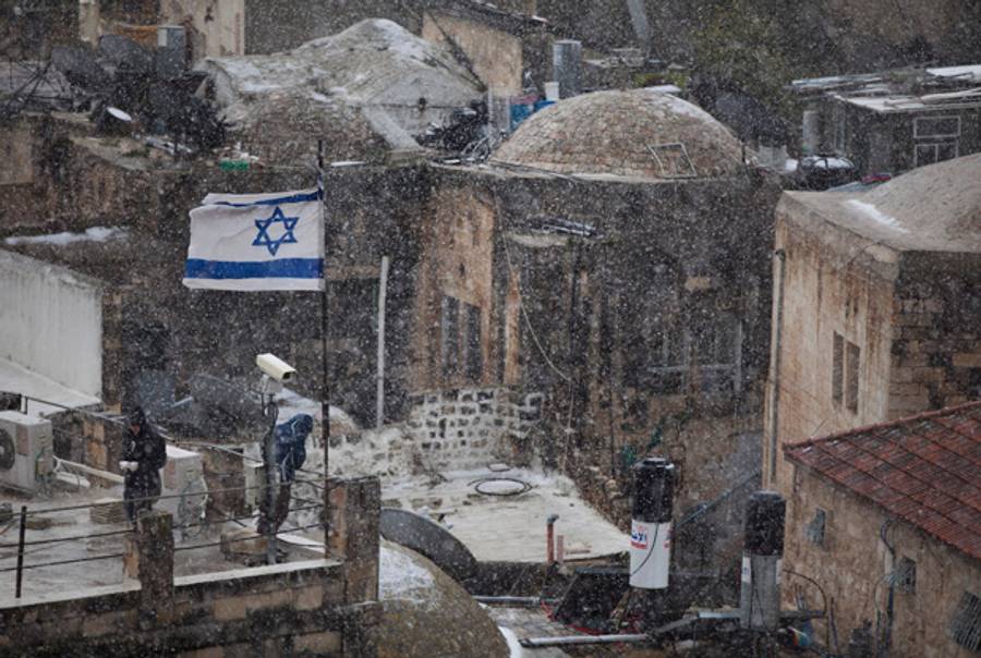 Jerusalem snowed in.(Uriel Sinai/Getty Images)