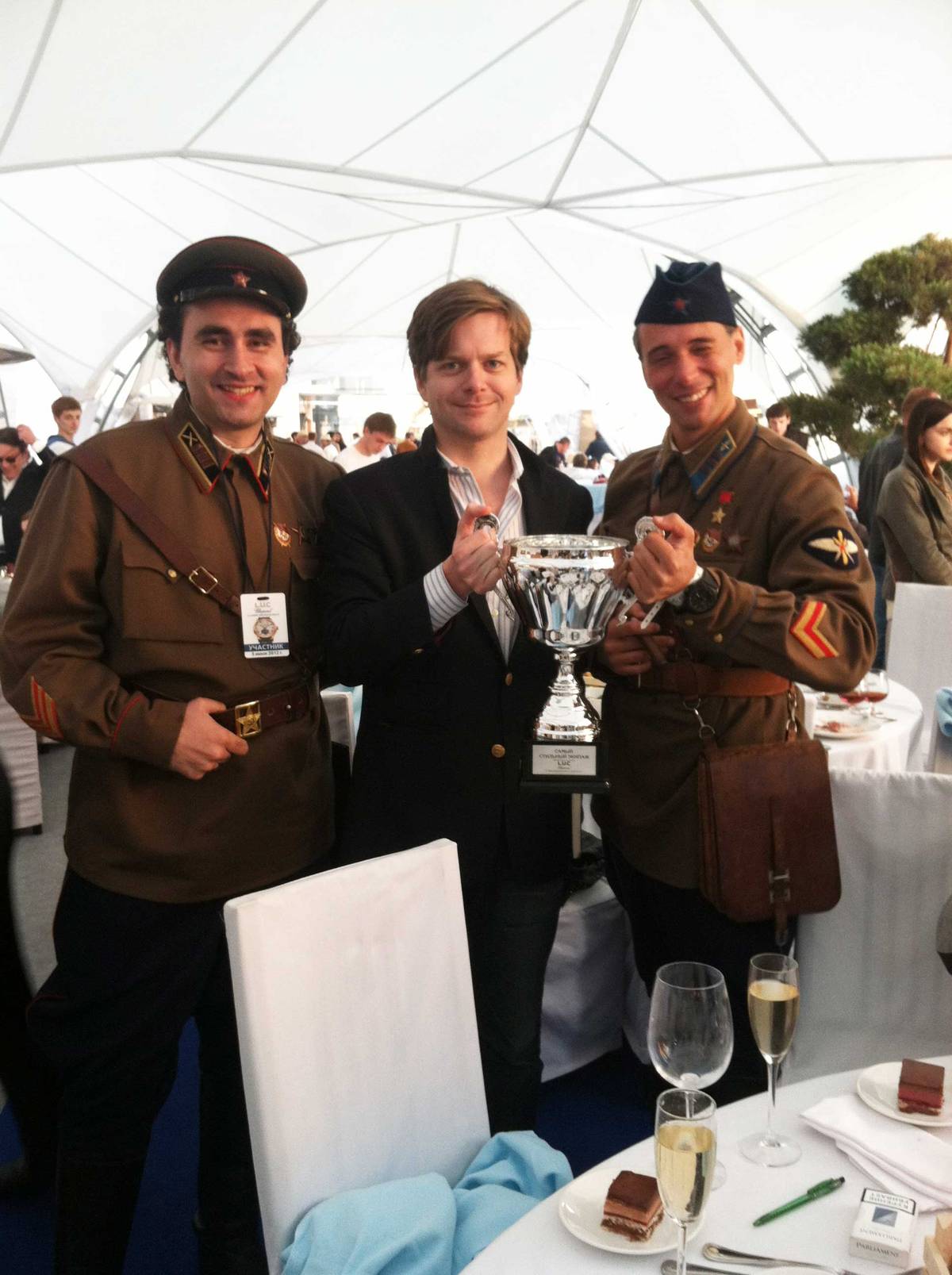 The author, center, at the 2012 Chopard Classic Car Rally