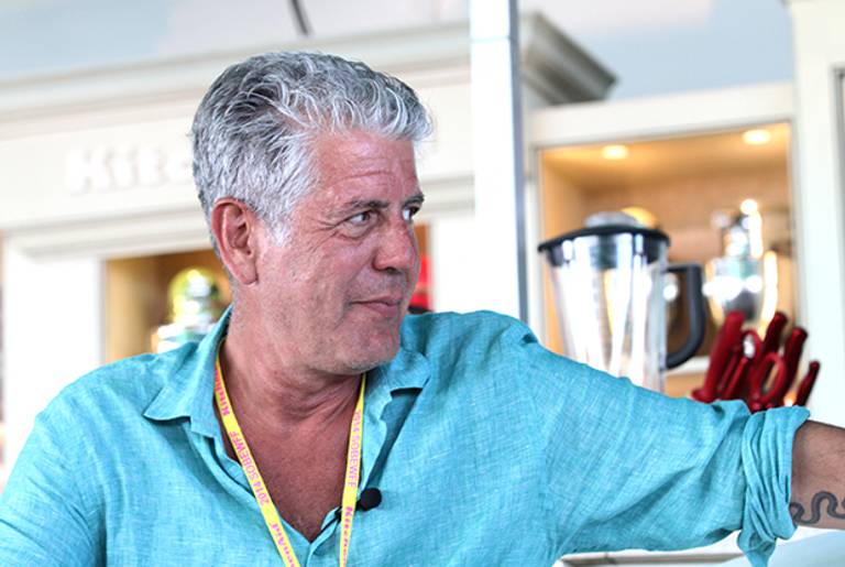 Chef Anthony Bourdain during the Food Network South Beach Wine & Food Festival on February 22, 2014 in Miami Beach, Florida. (Aaron Davidson/Getty Images for Food Network SoBe Wine & Food Festival)