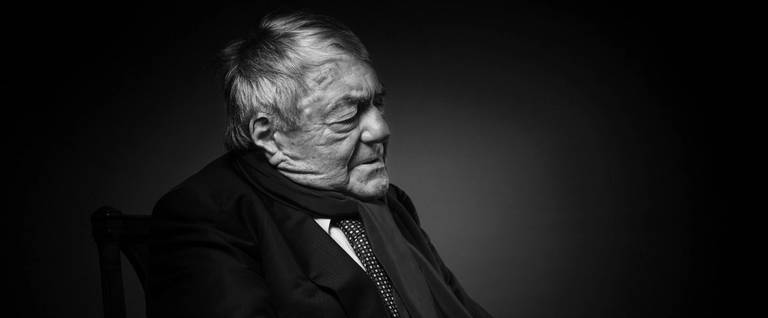 French writer, journalist and movie producer Claude Lanzmann poses in Paris on Feb. 11, 2016.