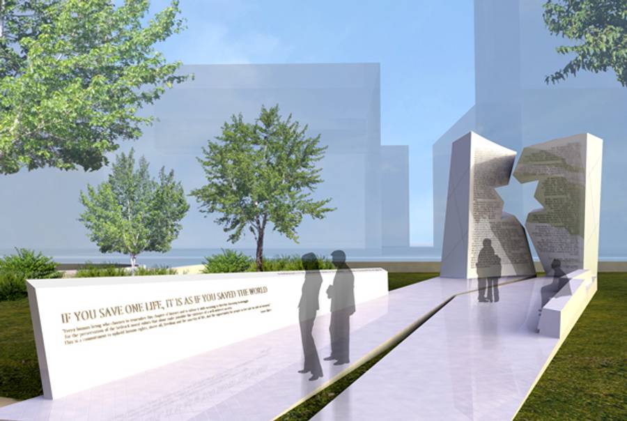 Official rendering of Daniel Libeskind's winning design for the Ohion Statehouse Holocaust memorial. (Studio Daniel Libeskind)
