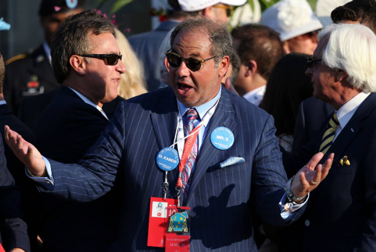 Ahmed Zayat celebrates at the Kentucky Derby, May 2, 2015. (Andy Lyons/Getty Images)