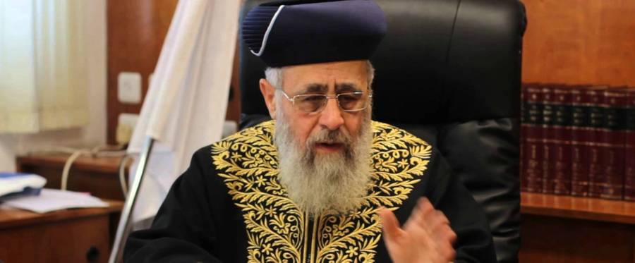 Israel's Sephardic Chief Rabbi, Yitzhak Yosef