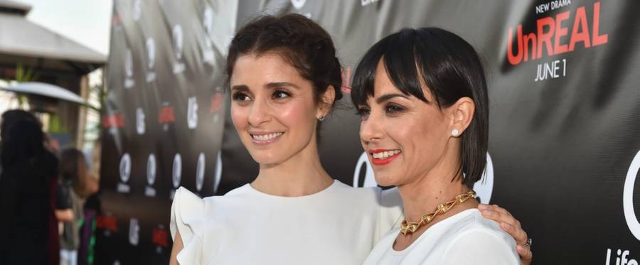 Shiri Appleby (L) and Constance Zimmer of Lifetime's 'UnReal' in Beverly Hills, California, May 20, 2015.