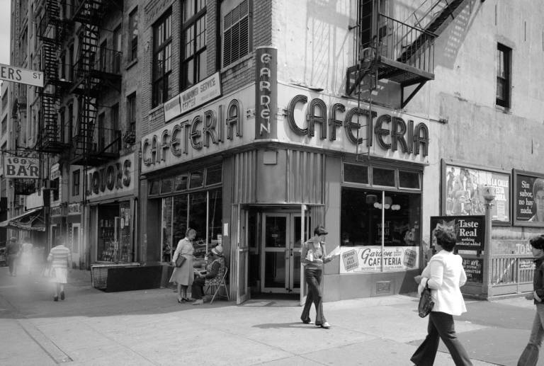 The Garden Cafeteria at 165 East Broadway, New York City, circa 1977