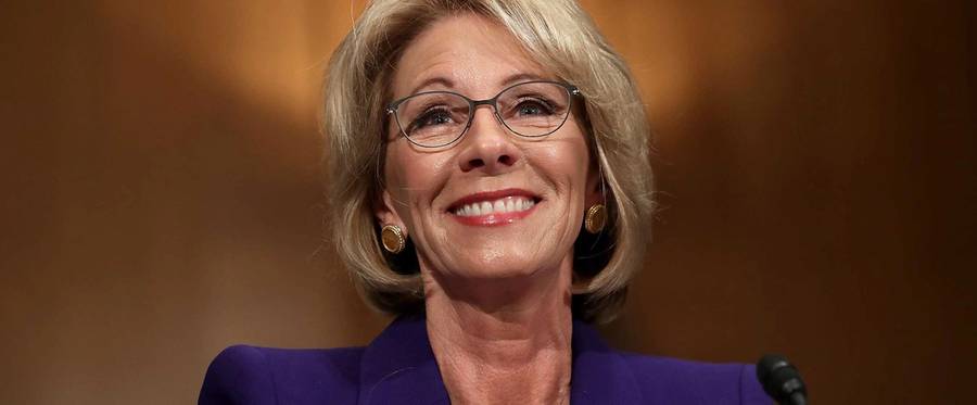 Betsy DeVos, President-elect Donald Trump's pick to be the next Secretary of Education, testifies during her confirmation hearing before the Senate Health, Education, Labor and Pensions Committee in the Dirksen Senate Office Building on Capitol Hill January 17, 2017.
