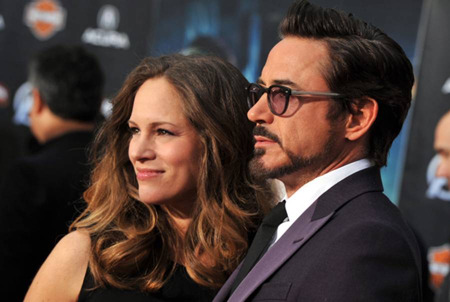  Susan Downey and Robert Downey Jr. on April 11, 2012 in Hollywood, California. (Kevin Winter/Getty Images)