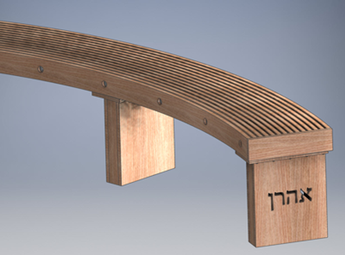 A digital rendering of the memorial bench during the design process. (Image courtesy the Ark Builders)
