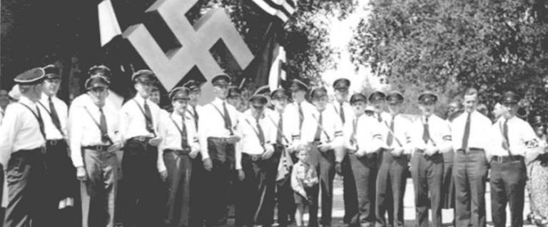 American Nazis gathering in Crescenta Valley Park, California, in the late 1930s