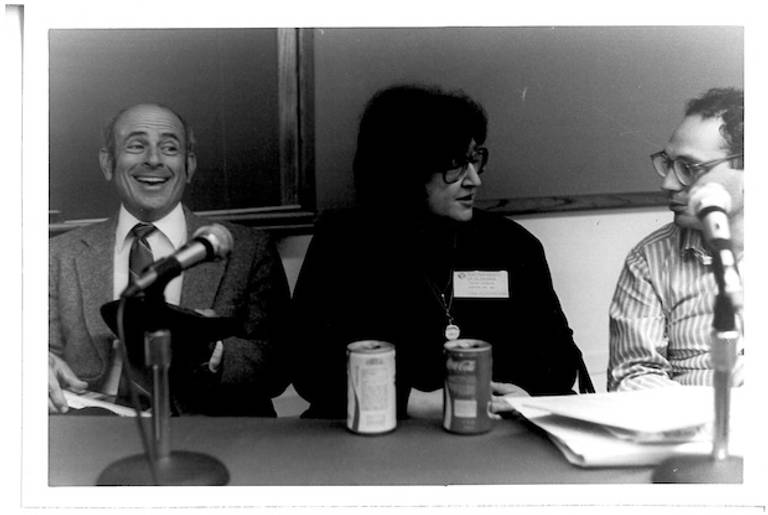 Louis Simpson (left) with Helen Vendler and Charles Bernstein(UPenn)