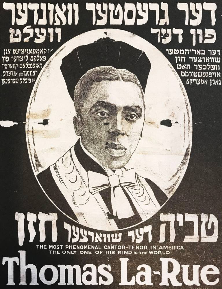 A Thomas LaRue poster, from ‘New York Yiddish Theater: From the Bowery to Broadway’ by Edna Nahshon 
