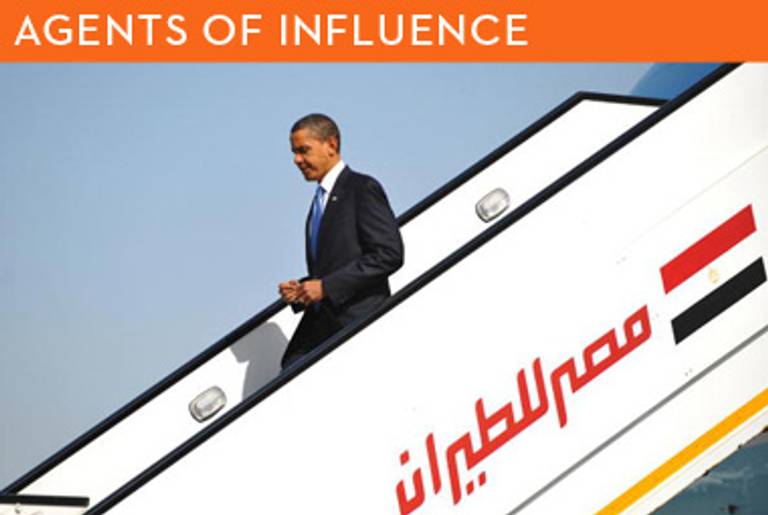 Barack Obama stepping off Air Force One shortly before his June 4, 2009 speech in Cairo.(Mandel Ngan/AFP/Getty Images)