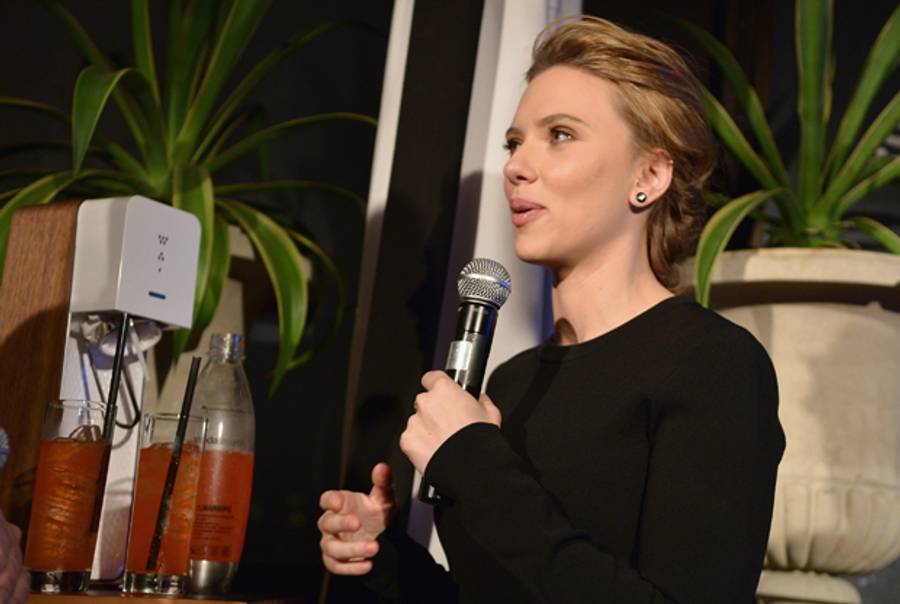SodaStream unveils Scarlett Johansson as its first-ever Global Brand Ambassador at the Gramercy Park Hotel on January 10, 2014 in New York City.(Mike Coppola/Getty Images for SodaStream)