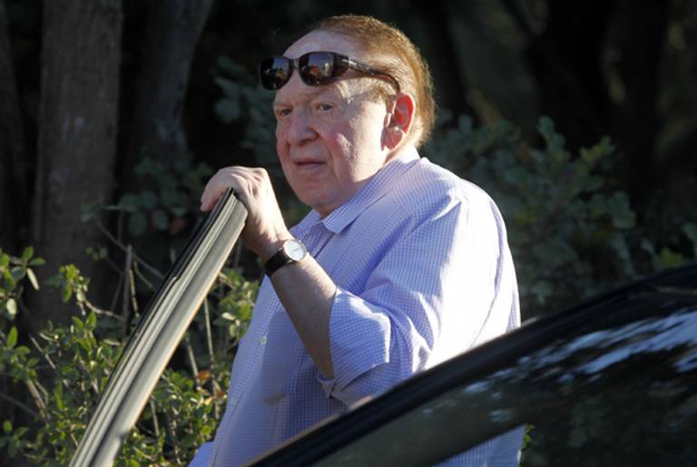 Sheldon Adelson in Israel on July 29, 2012. (Lior Mizrahi/Getty Images)