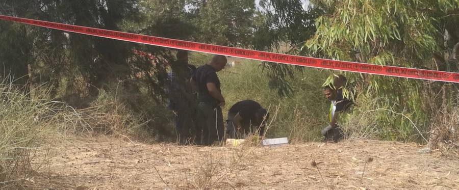 Police at the scene of Michal Halimi’s murder in the Tel Aviv suburb of Holon in July 2017.