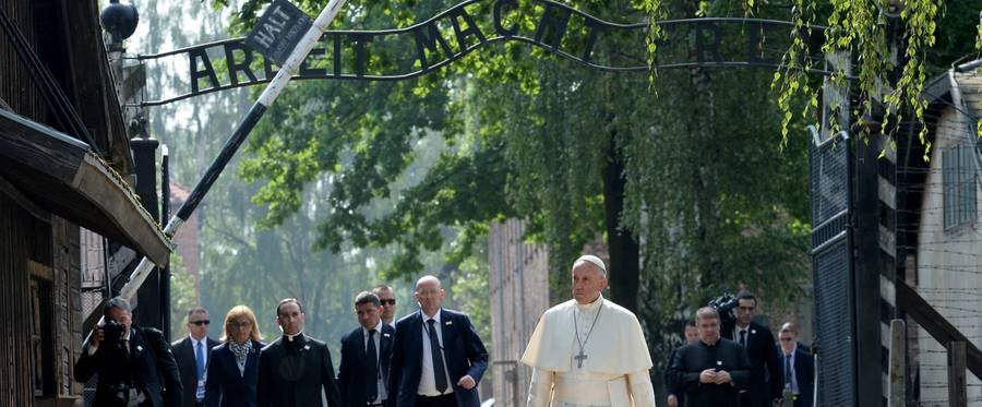 Pope Francis at Auschwitz, July 29, 2016.