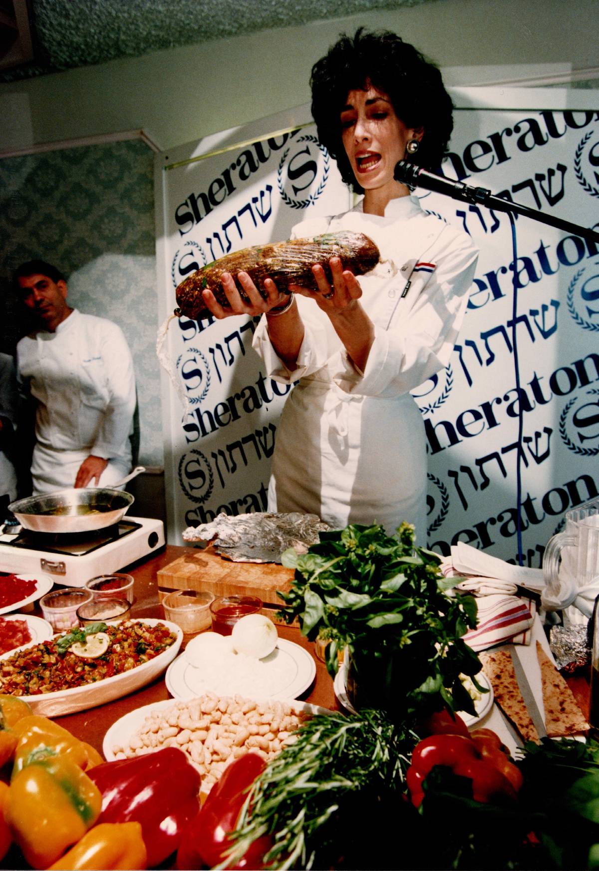 A cooking demonstration in Tel Aviv, 1980s