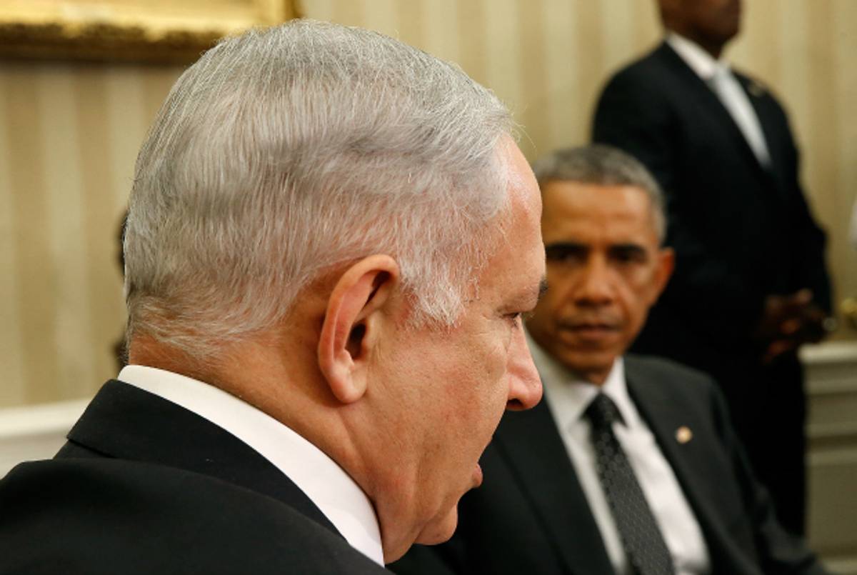 Barack Obama and Benjamin Netanyahu in Washington, DC, October 1, 2014. (Win McNamee/Getty Images)