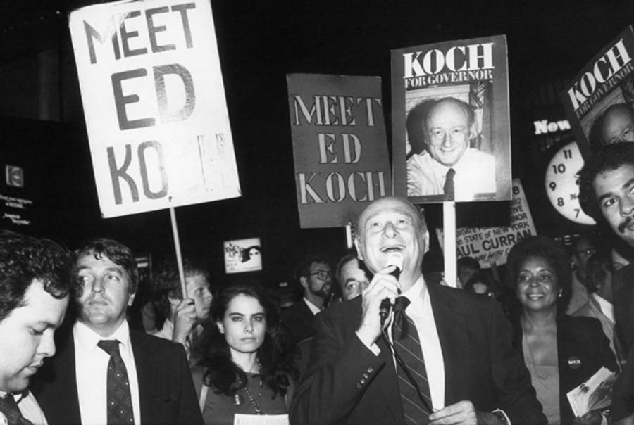 Ed Koch campaigning for New York Governor on Election Day at Grand Central, 1981.(The New York Post)