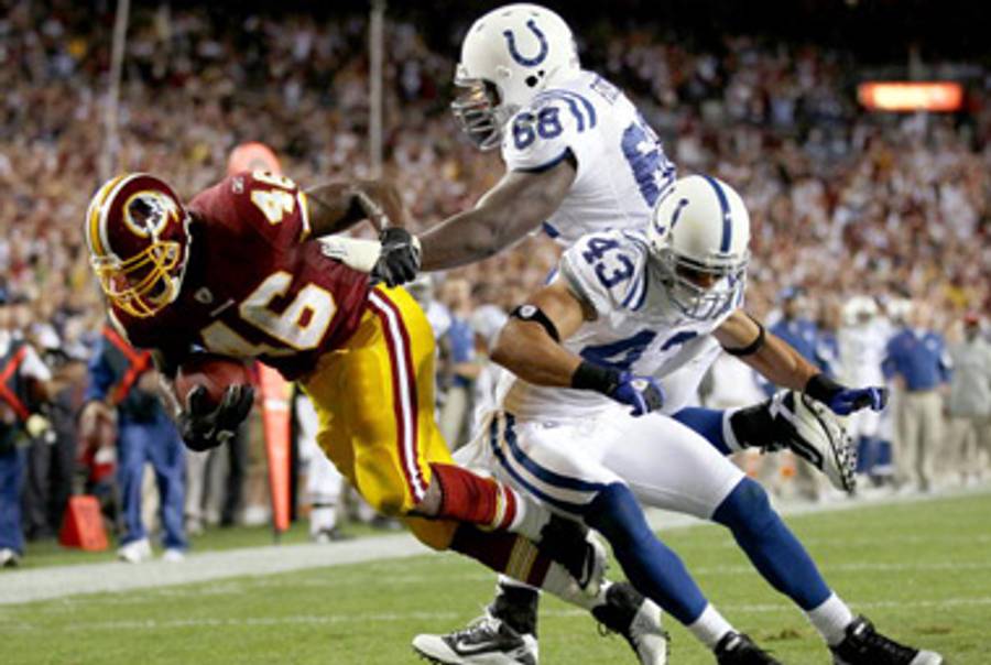 Redskins running back Ryan Torain scores.(Win McNamee/Getty Images)