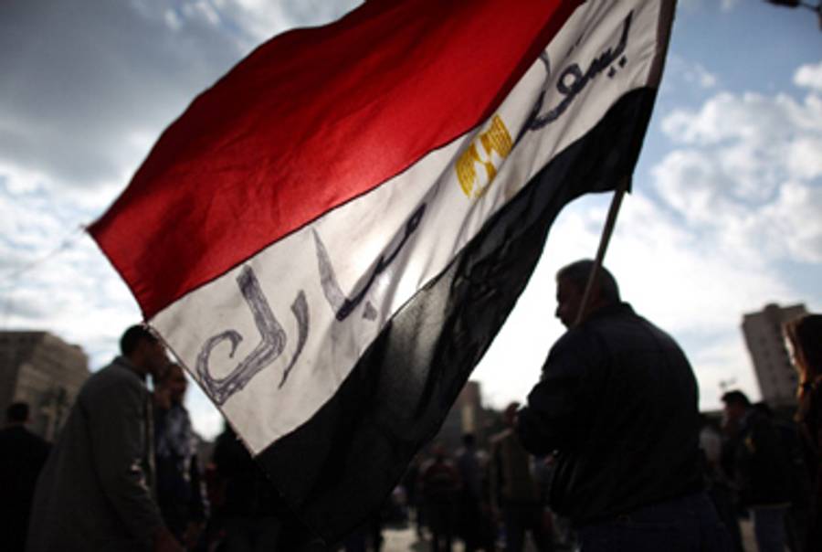 Protesters in Cairo's Tahrir Square today.(Peter Macdiarmid/Getty Images)