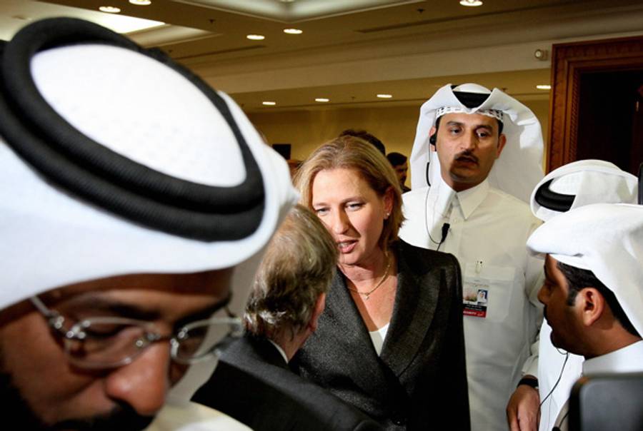 Israeli Foreign Minister Tzipi Livni in Doha, Qatar, April 2008.(Karim Jafaar/AFP/Getty Images)