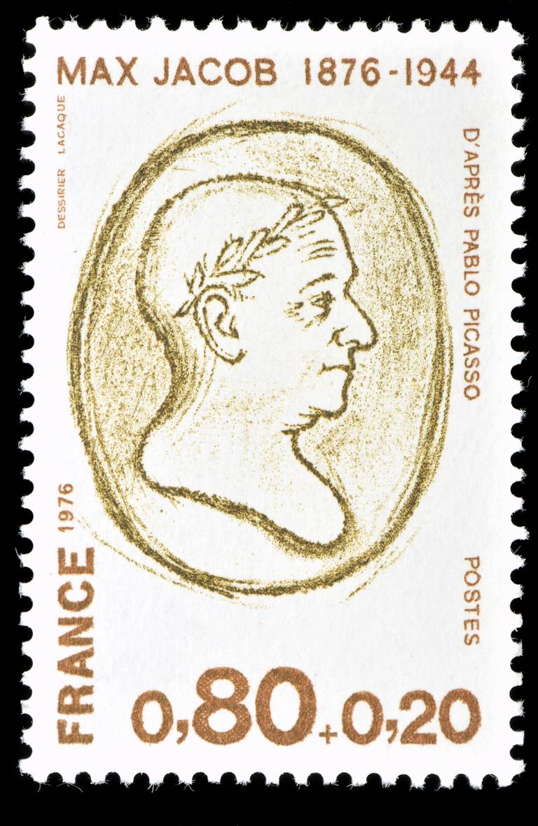 French postage stamp, dated 1976, featuring a portrait of Max Jacob, ‘After a portrait by Picasso’