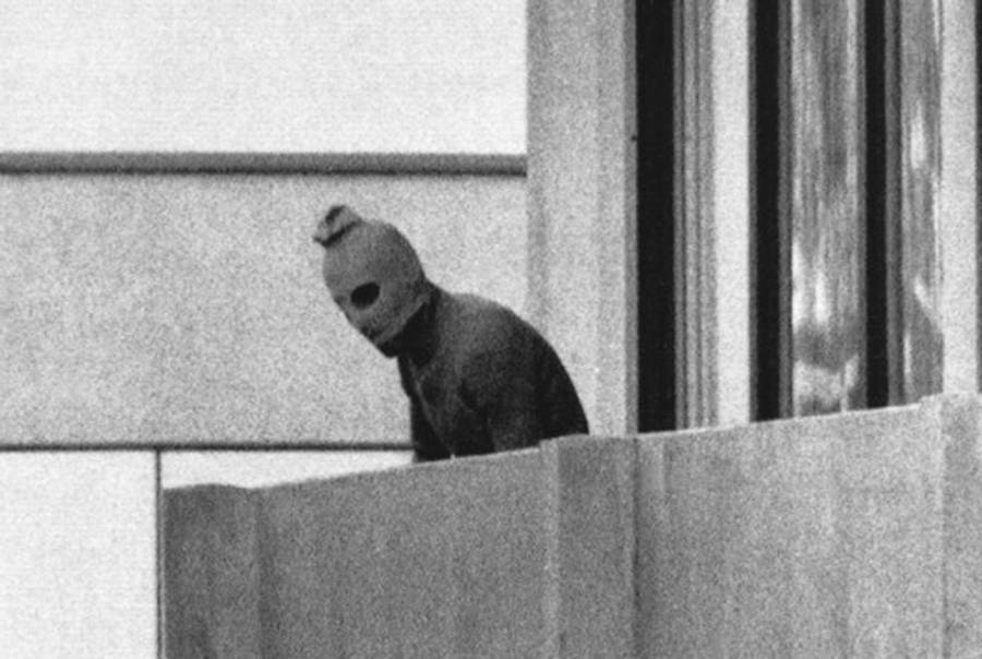 One of the terrorists during the Munich massacre.(AP/Times of Israel)