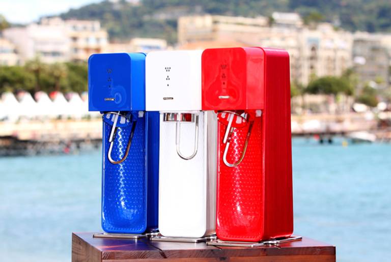Sodastream products are displayed at the ribbon cutting at the American Pavilion during the 66th Annual Cannes Film Festival on May 17, 2013 in Cannes, France.(Danny E. Martindale/Getty Images)
