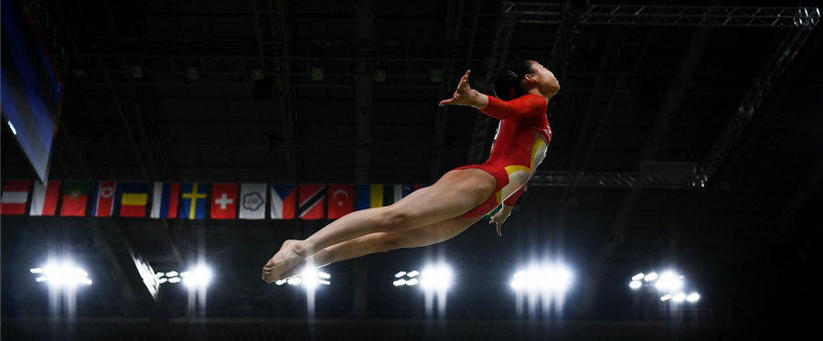 Sae Miyakawa of Japan competes on the vault during Women's qualification for Artistic Gymnastics on Day 2 of the Rio 2016 Olympic Games in Brazil, August 7, 2016. 