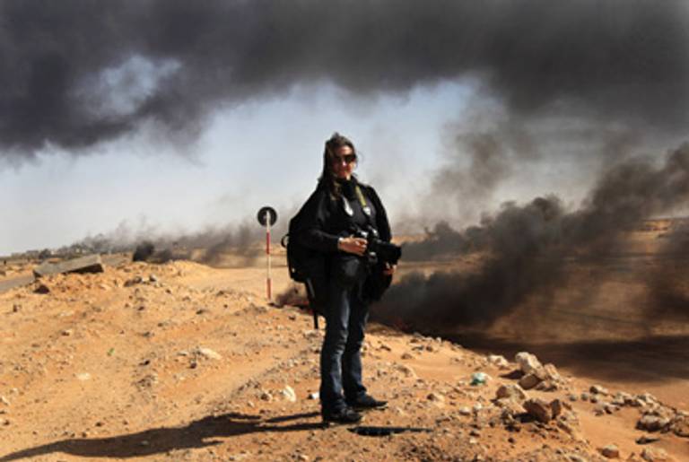 Lynsey Addario in Libya in March.(John Moore/Getty Images)