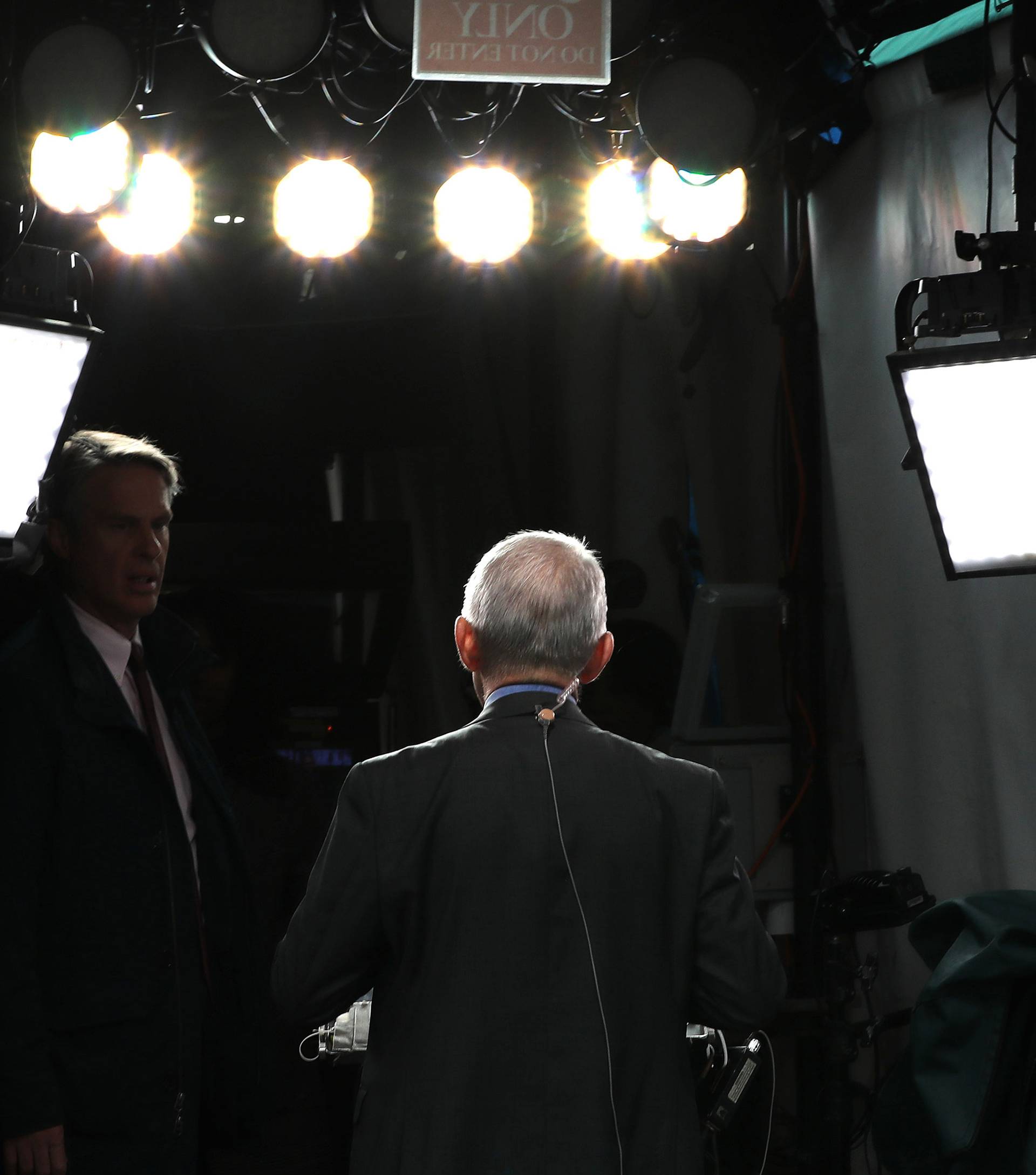 Dr. Anthony Fauci, then-director of the National Institute of Allergy and Infectious Diseases, is interviewed by CBS News about the Trump administration’s response to the global coronavirus outbreak outside the White House on March 12, 2020