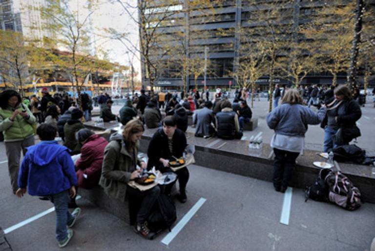 Thanksgiving in Zuccotti Park.(Stan Honda/AFP/Getty Images)
