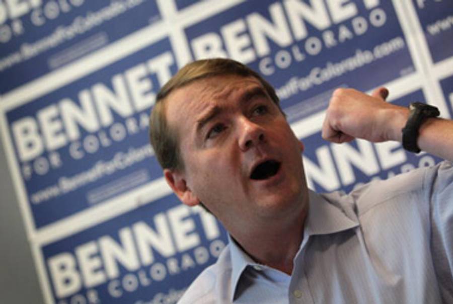 Sen. Michael Bennet (D-Colorado) campaigns earlier this month.(John Moore/Getty Images)