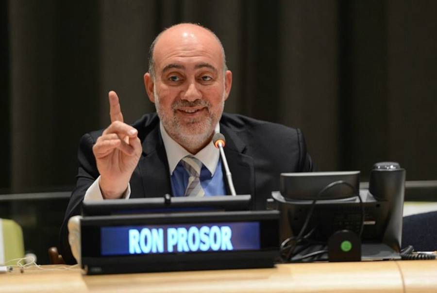 Israeli Ambassador Ron Prosor addresses the U.N. General Assembly.(Courtesy of the Israeli Mission to the United Nations)