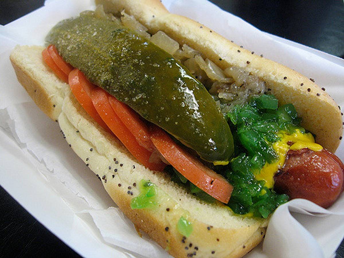 The classic, Chicago-style hot dog. (Flickr)
