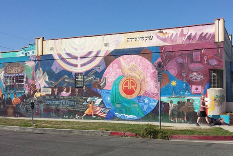 Mural at SoCal Workmen's Circle in Los Angeles. (Photo by the author)