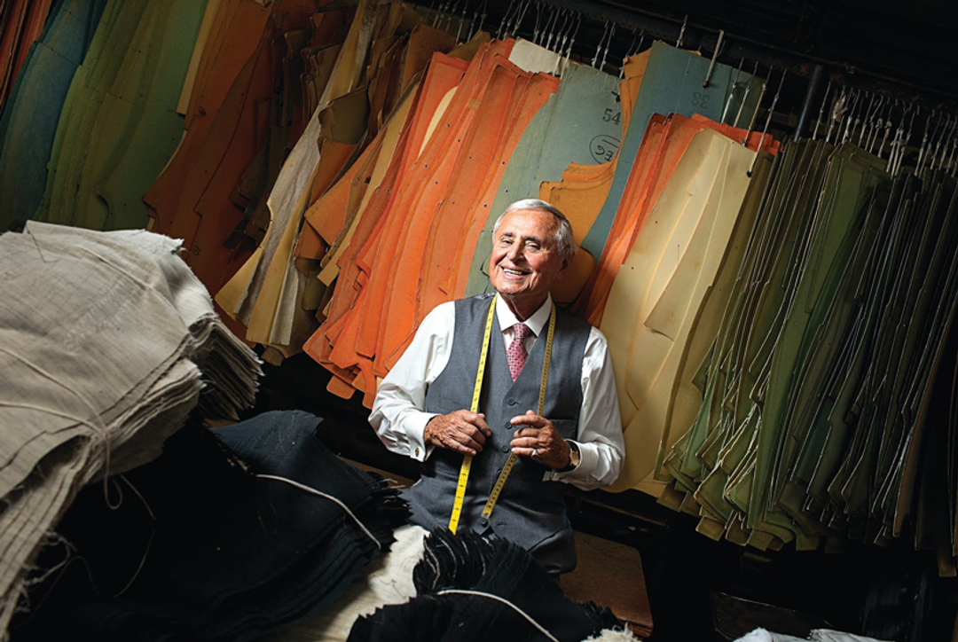 Clothier Martin Greenfield in his atelier.