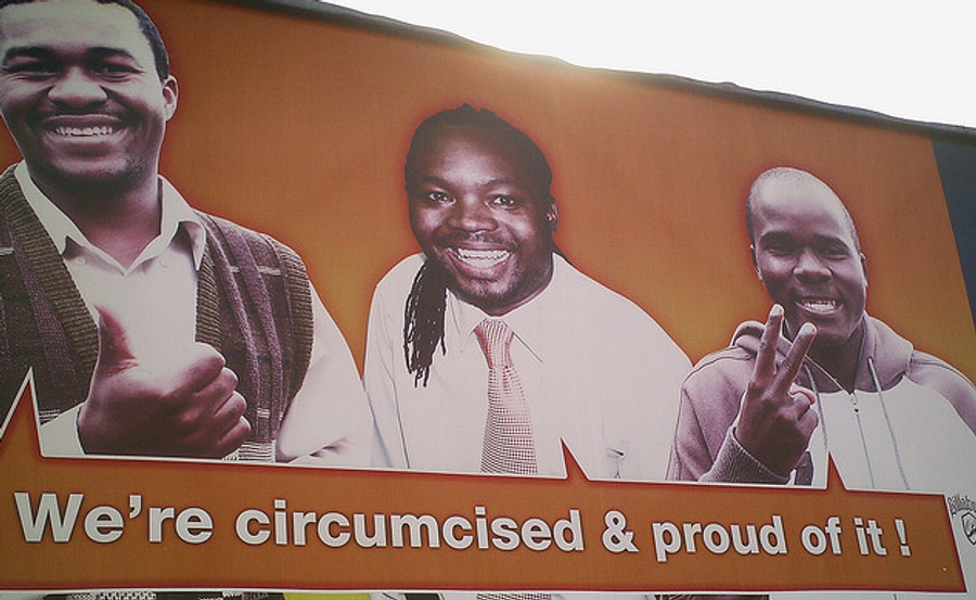 Billboard in Swaziland promoting circumcision for AIDS prevention. (International Women's Health Coalition/Flickr)