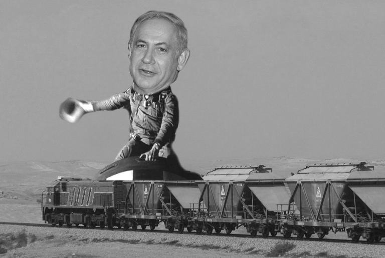 (Photoillustration Tablet Magazine. Train photo Yehudit Garinkol via the PikiWiki - Israel free image collection project)
