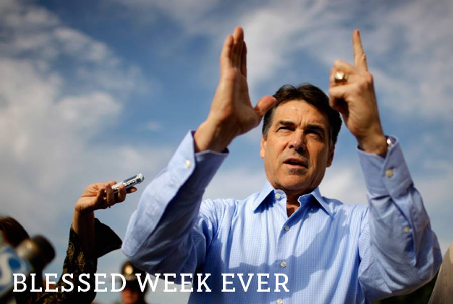 Rick Perry at the Iowa State Fair last month.(Chip Somodevilla/Getty Images)
