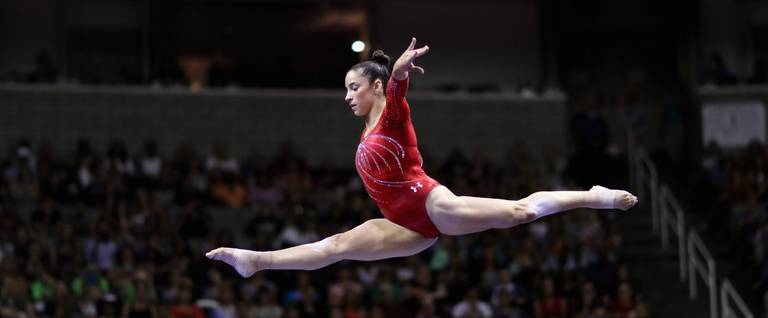 Alexandra Raisman competes on the balance beam during day 2 of the 2016 U.S. Olympic Women's Gymnastics Team Trials at SAP Center in San Jose, California, July 8, 2016. 