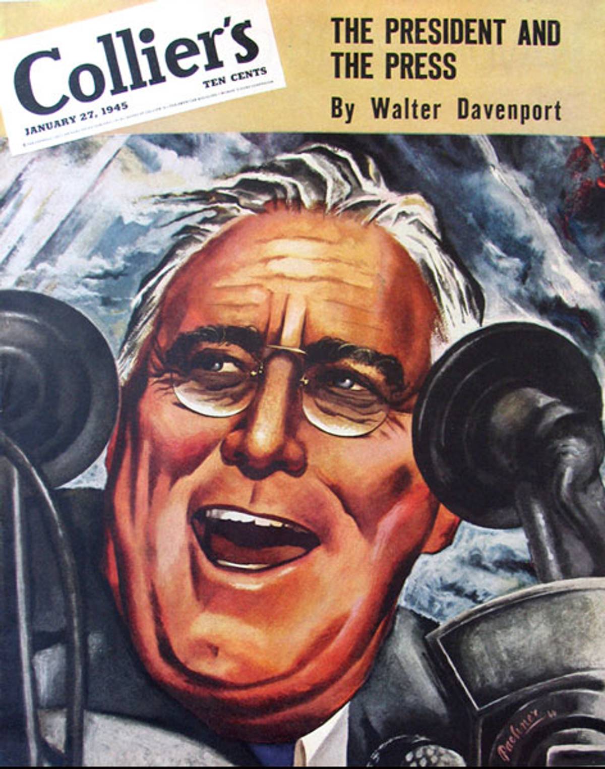 Pachner’s renowned illustration of President Roosevelt, which appeared on the cover of Collier’s in early 1945.